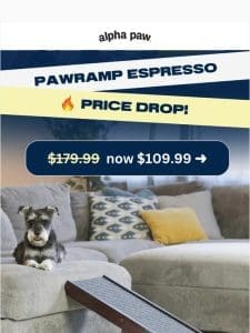 ? Hurry! Save $70 on the PawRamp Espresso!