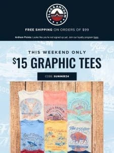 It’s Back: $15 GRAPHIC TEES