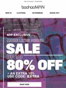 It’s Back: Up To 80% Off