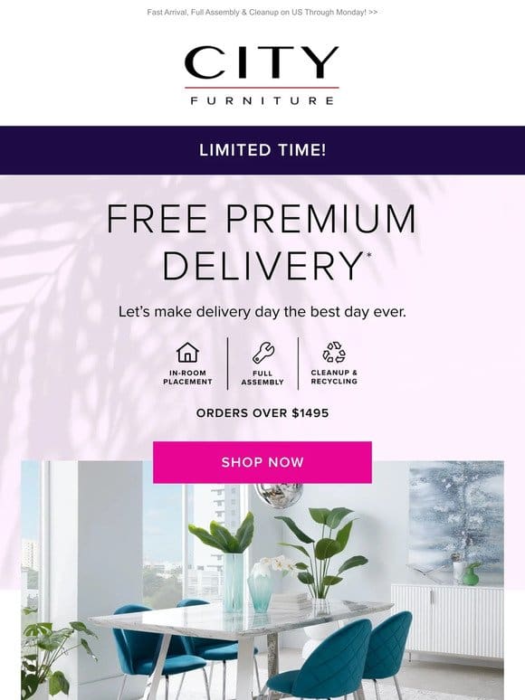 ? It’s Back for a Limited Time! FREE Premium Delivery