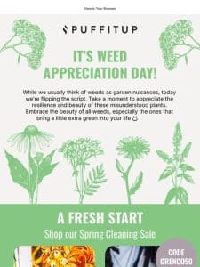 It’s Weed Appreciation Day! Celebrate with Our Spring Cleaning Sale?