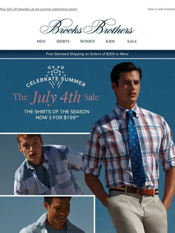 It’s the 4th of July Sale: 3 shirts for $199