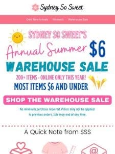 It’s timeeee! Our Annual Summer $6 & Under Sale Starts Now!