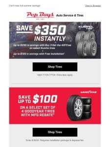 JULY DEALS: Tire & Service offers are rolling