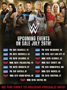 JUST ANNOUNCED! 15 Brand New WWE Live Events this Fall! Register now!