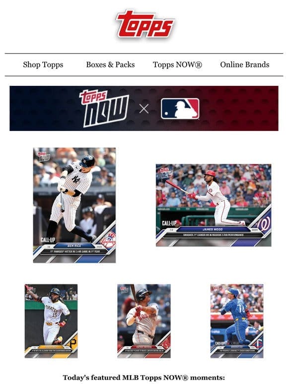 James Wood & Ben Rice lead MLB Topps NOW®!