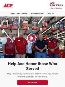 Join Ace in Honoring Armed Forces Day