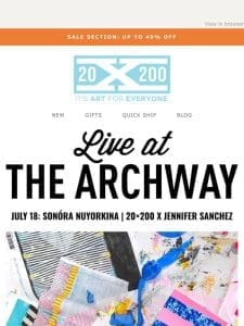 Join us! Live at the Archway with Jennifer Sanchez