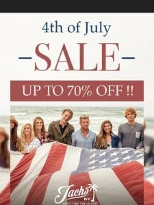 July 4th Sale Now Live! Up to 70% Off