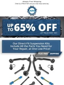 Just In! Suspension Kits – Up to 65% Off + This Week’s Deals