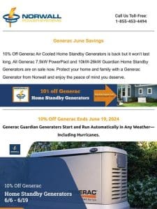 Kick Off Summer Savings on Generac and DuroMax Generators