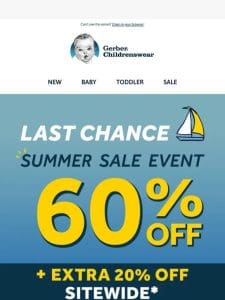 LAST CHANCE: Up to 60% + Extra 20% Off ?