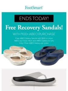 LAST CHANCE for F R E E Recovery Sandals!