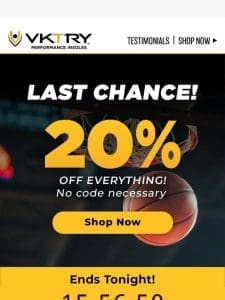 LAST DAY for 20% off VKTRY Insoles–Shop Now! ?