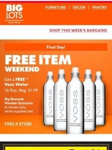 LAST DAY to get a FREE Voss Water! ?