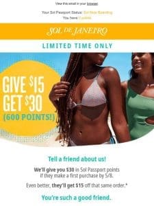 LIMITED TIME ONLY: $30 when you refer a friend ?????