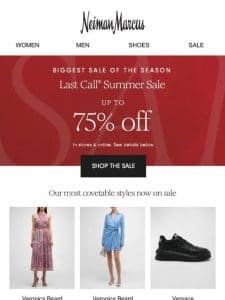 Last Call: Up to 75% off regular prices