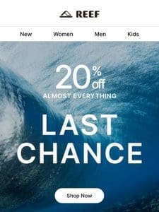 Last Chance! Save 20% Off on Almost Everything!?