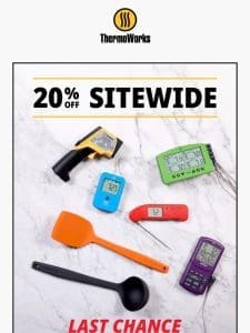 Last Chance for 20% Off Sitewide