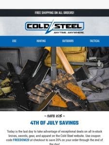 Last Day To Save 20% | 4th Of July Sale Ends Today