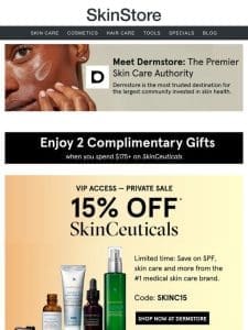 Last chance: 15% off SkinCeuticals at Dermstore