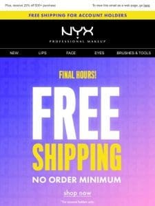 Last chance for FREE shipping on ALL orders