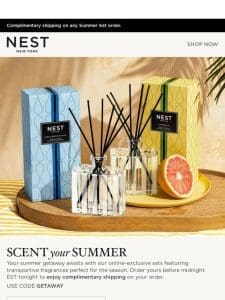 Last chance for complimentary shipping on summer sets