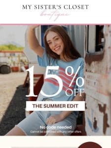 Last day: 15% OFF SUMMER EDIT ☀️