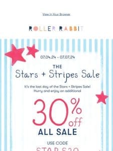 Last day of the Stars + Stripes Sale!!