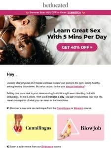 Learn great sex with 5 minutes per day!