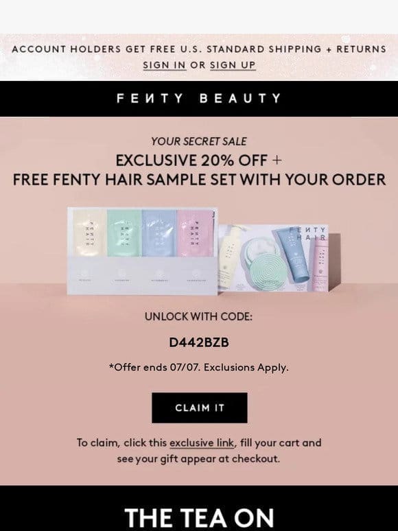 Leaving soon: your Fenty Hair samples + exclusive offer