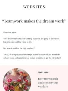 Let’s talk about your ‘dream team’