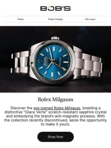 Limited Availability | Shop Discontinued Pre-Owned Rolex Milgauss