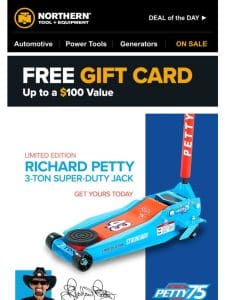 Limited Edition Richard Petty Jack Now Available + Free Gift Card!