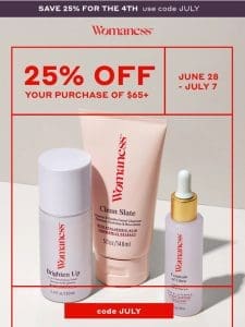 Limited time 25% off sitewide