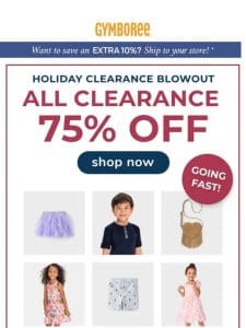 Little looks for less – 75% OFF goin’ fast!