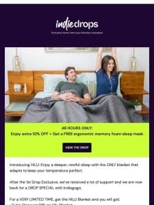 Live NOW on Indiegogo: Flash deal on HILU， the natural thermoregulating sleep blanket