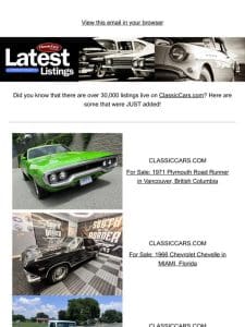 Live and ready to go from ClassicCars.com!