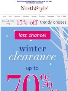 Love Saving? Exclusive Winter Clearance Deals ~ Save up to 70% ~ Shop The Outlet Today!