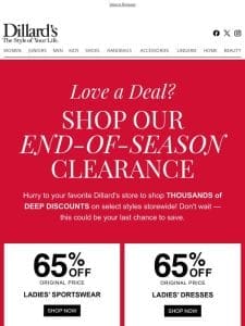 Love a Deal: Shop Our End-of-Season Clearance