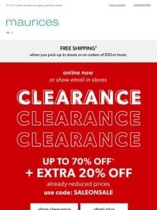 MAJOR clearance deals， right this way