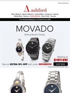 MOVADO Modern Marvels， Starting at $197.99