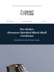 Marbled Black Shell Cordovan Pre-Order