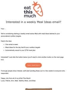 Meal Ideas Delivered Weekly， any interest?