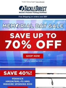 Memorial Day Sale: Save Up To 70% Off