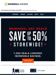 Memorial Day Sales Event Happening Now!