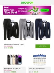 Men’s Slim Fit Premium 3 pieces Tuxedo Set (BLACK， GREY， NAVY) and More