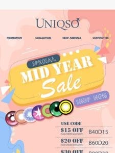 Mid-Year Special Sale : Unbeatable Deals on Contact Lenses， Wigs， Accessories & More! ✨