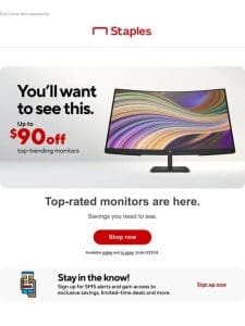 Monitors on sale， up to $90 OFF  ️