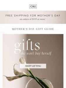 Mother’s Day gifts she won’t buy herself